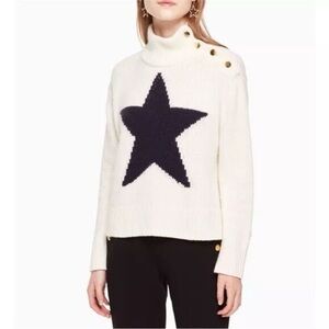 Kate Spade White Star Turtleneck Sweater